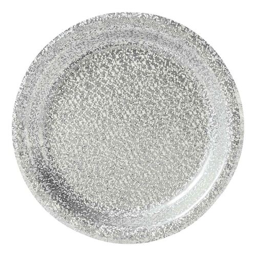 Prismatic Silver Round Paper Plates 17cm 8 Pack