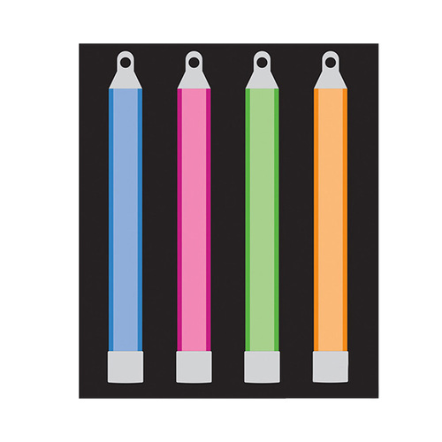 Glowsticks Assorted Colours 10cm 4 Pack
