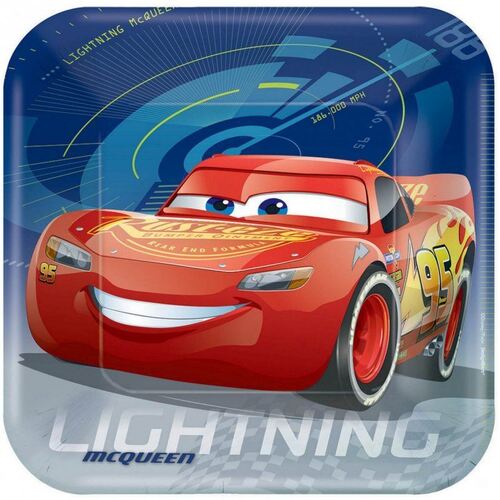 Cars 3 Square Plates 23cm 8 Pack