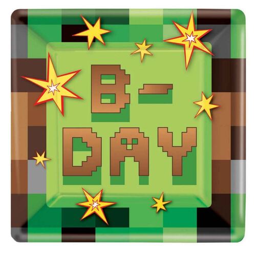TNT Party! Square Plates 23cm 8 Pack