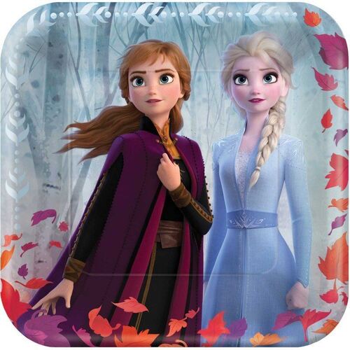 Frozen 2 23cm 8 Pack Square Metallic Dinner Plates