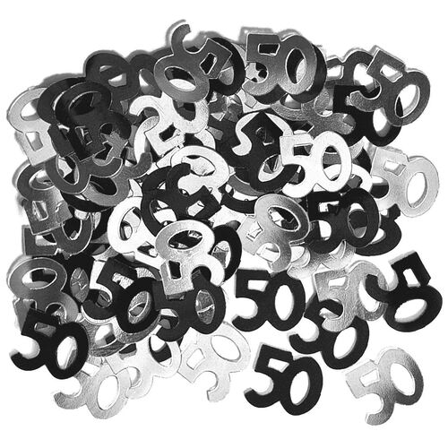 Glitz Black And Silver 50 Confetti 14Grams (0.5Oz)