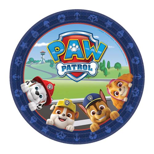Paw Patrol Adventures Round Plates 23cm 8 Pack