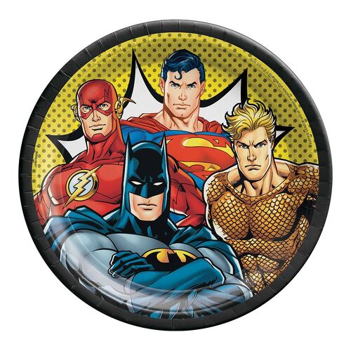 Justice League Heroes Unite Paper Plates 23cm 8 Pack