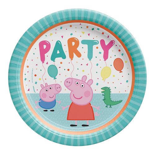 Peppa Pig Confetti Party Paper Plates 23cm 8 Pack