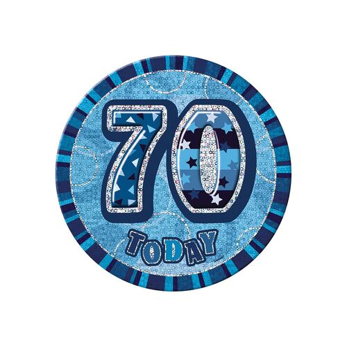 Glitz Blue Jumbo Birthday Badge - 70