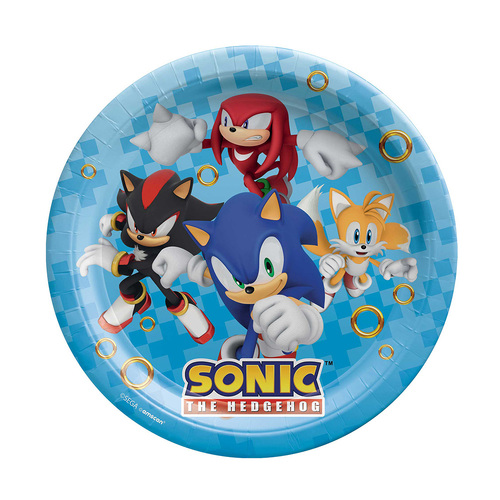 Sonic the Hedgehog Round Paper Plates 23cm 8 Pack