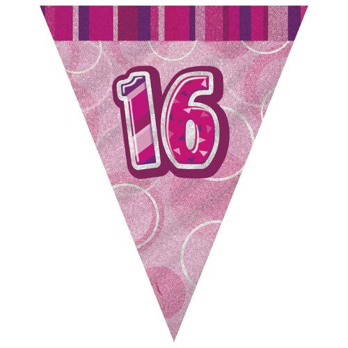 Glitz Pink Flag Banner - 16