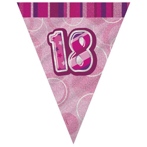 Glitz Pink Flag Banner - 18