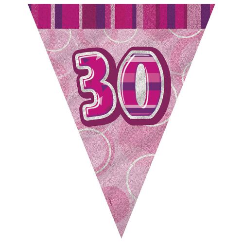 Glitz Pink Flag Banner - 30