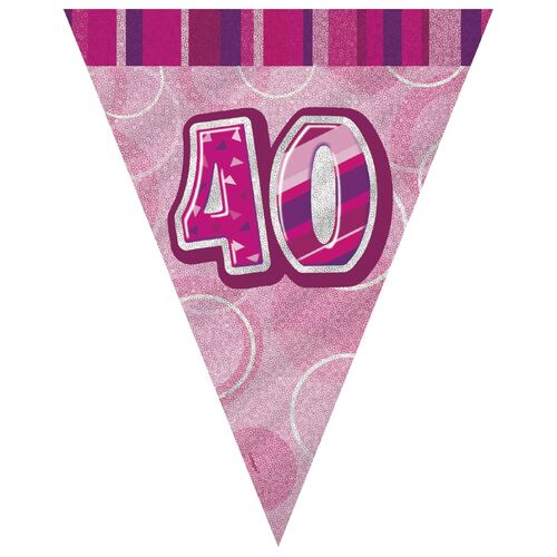 Glitz Pink Flag Banner - 40