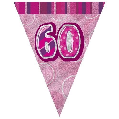Glitz Pink Flag Banner - 60
