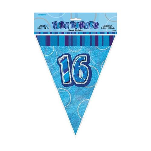 Glitz Blue Flag Banner - 16