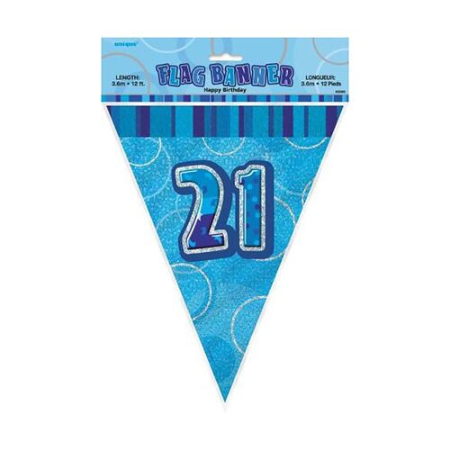 Glitz Blue Flag Banner - 21