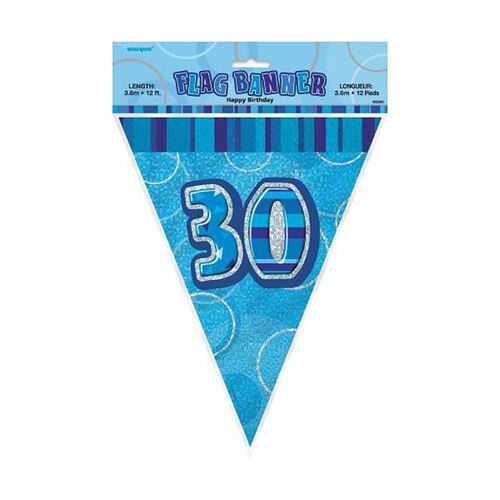 Glitz Blue Flag Banner - 30