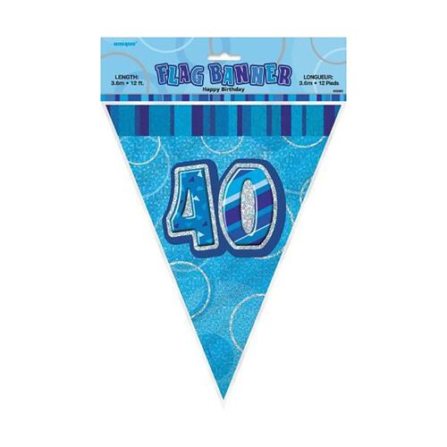 Glitz Blue Flag Banner - 40