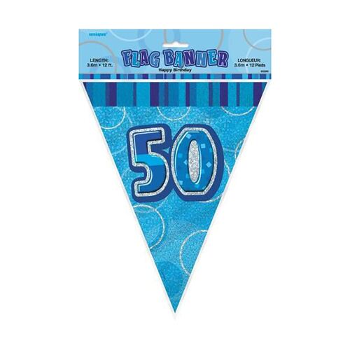 Glitz Blue Flag Banner - 50