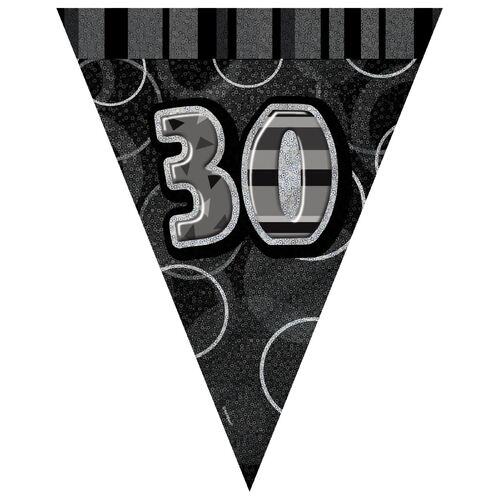 Glitz Black Flag Banner - 30