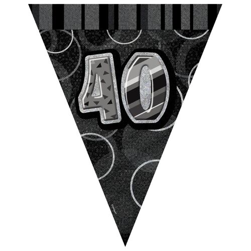 Glitz Black Flag Banner - 40