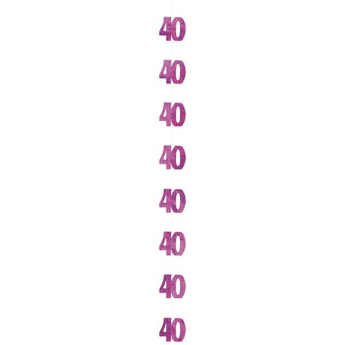 Glitz Pink 6 Hanging Decorations 1.5M (5') - 40