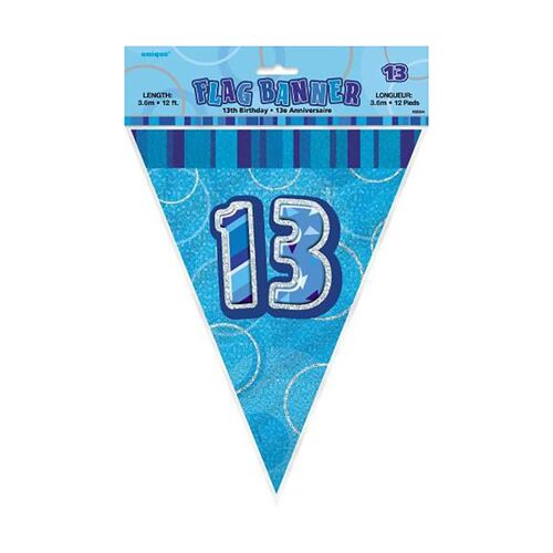 Glitz Blue Flag Banner - 13