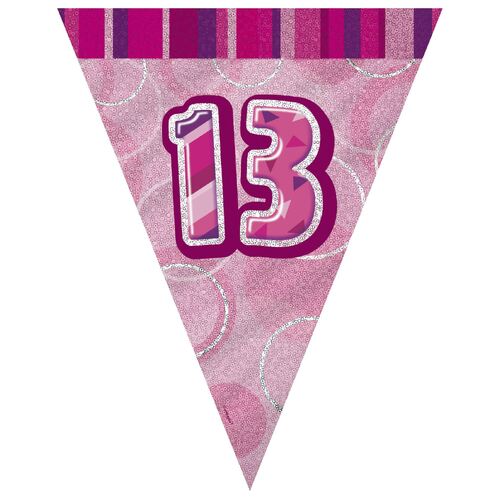 Glitz Pink Flag Banner - 13