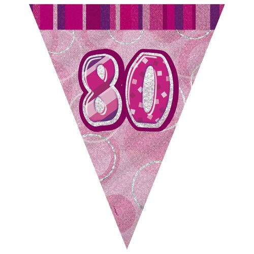 Glitz Pink Flag Banner - 80