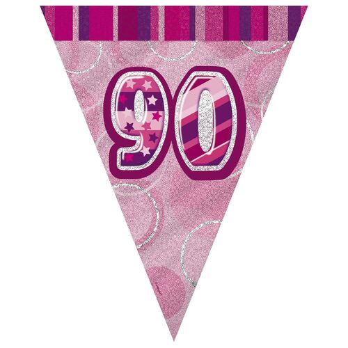 Glitz Pink Flag Banner - 90