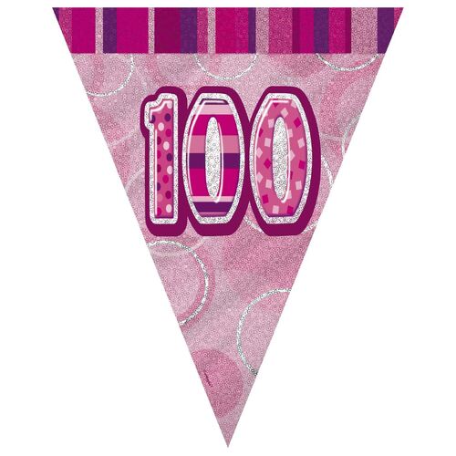 Glitz Pink Flag Banner - 100