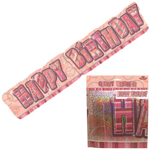 Glitz Rose Gold Giant Happy Birthday Banner