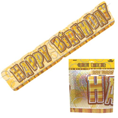 Glitz Gold Giant Happy Birthday Banner