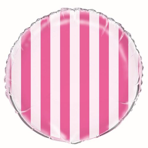 stripes Hot Pink 45cm  Foil Balloons - Packaged