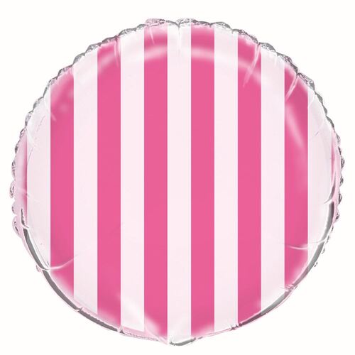 stripes Hot Pink 45cm Foil Balloons - Packaged