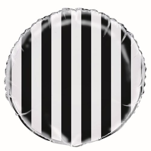 stripes Midnight Black 45cm  Foil Balloons - Packaged