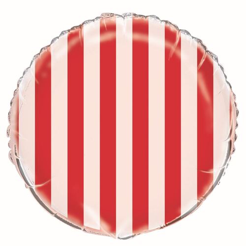 stripes Ruby Red 45cm  Foil Balloons - Packaged