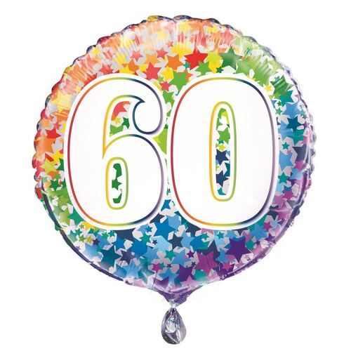 45cm Rainbow stars 60 Foil Balloon 