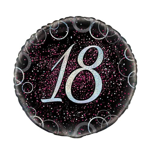 45cm Glitz Pink 18th Birthday Foil Balloon 