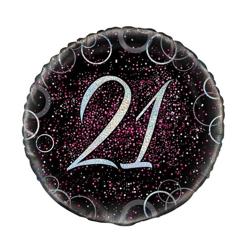45cm Glitz Pink 21st Birthday Foil Balloon 
