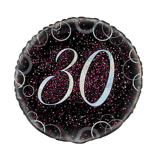 45cm Glitz Pink 30th Birthday Foil Balloon 