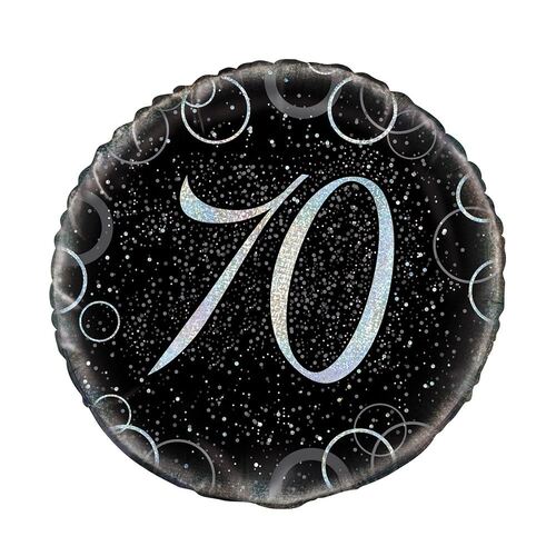 45cm Glitz Silver 70th Birthday Foil Balloon 