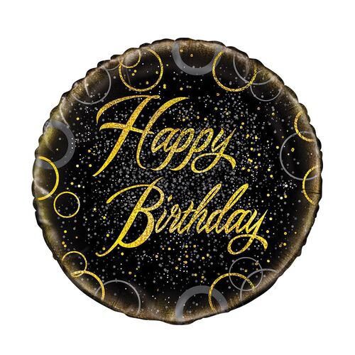 45cm Glitz Gold Happy Birthday Foil Balloon 