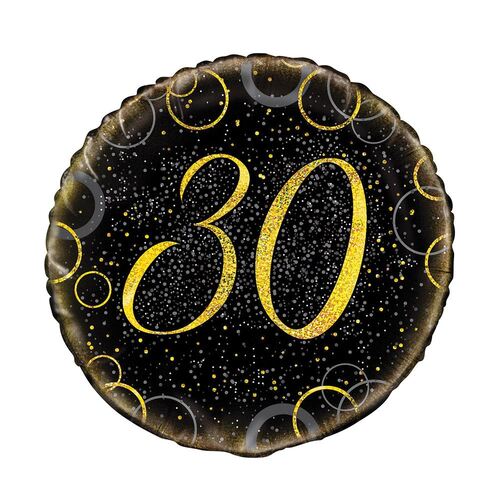 45cm Glitz Gold 30th Birthday Foil Balloon 