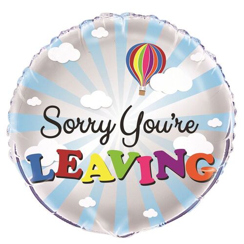 Sorry You'Re Leaving 45cm (18) Foil Balloon Packaged
