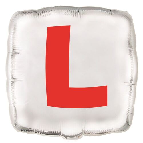 L Plate 45cm (18) Foil Balloon Packaged