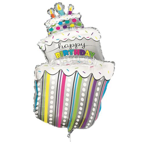 Giant Birthday Cake 104cm  Foil Balloon