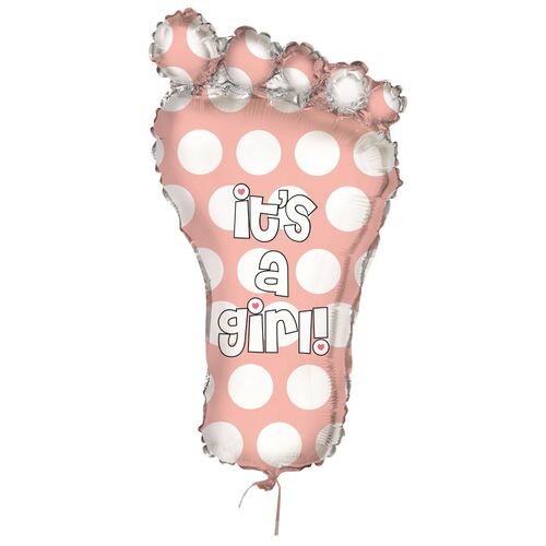 Pink It'S A Girl Baby Foot 78.5cm Foil Balloon