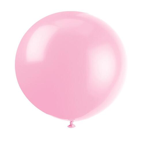 91cm Powder Pink Latex Balloons 6 Pack