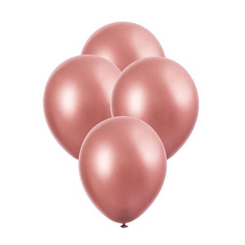 27cm Rose Gold Platinum Metallic Balloons 6 Pack