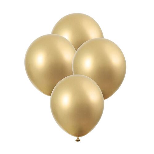 27cm Gold Platinum Metallic Balloons 6 Pack