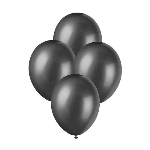 30cm Ink Black Pearl Premium Balloons 50 Pack